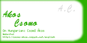 akos csomo business card